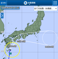 「台風経路図」（気象庁ホームページより）